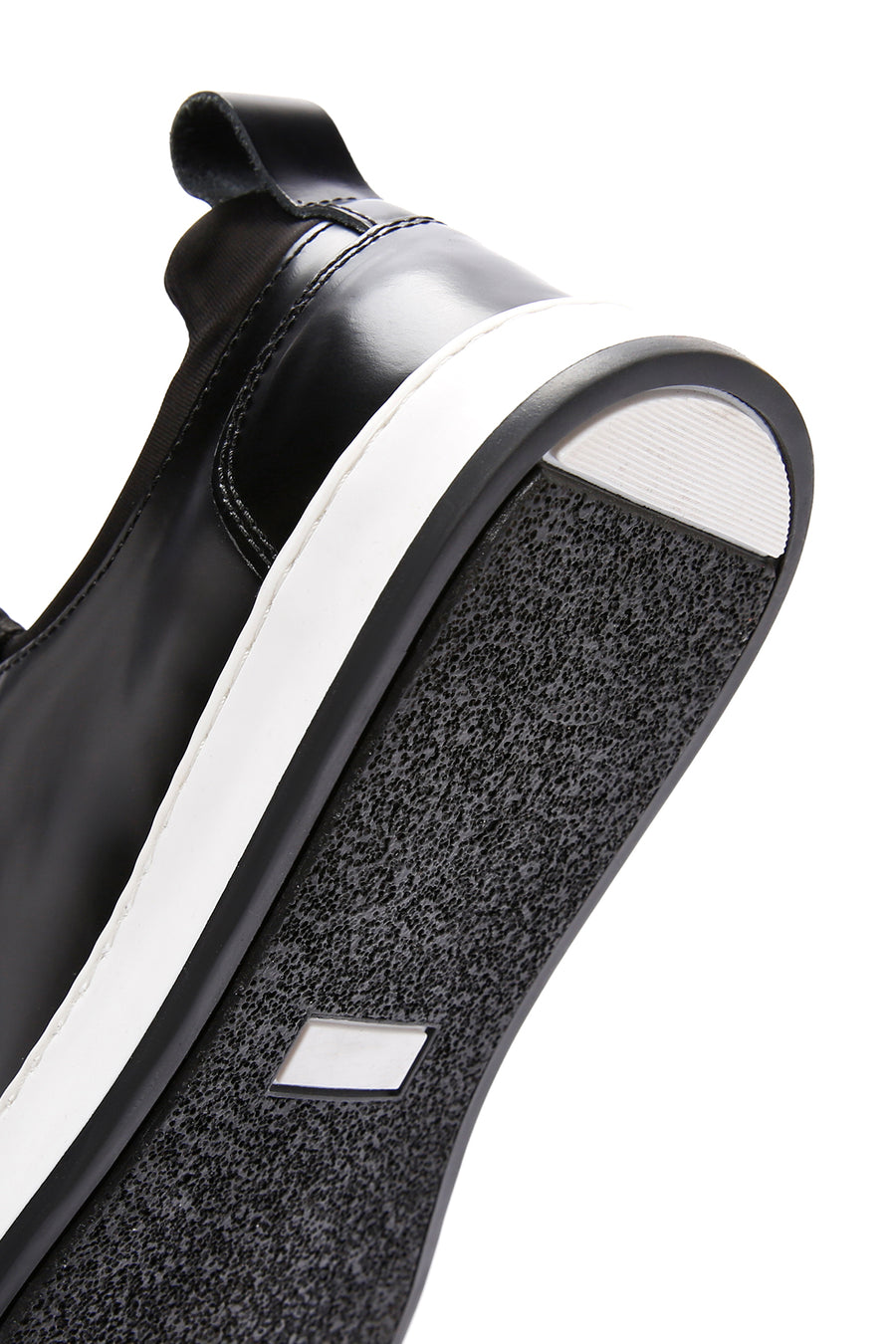 Erkek Siyah Bağcıklı Deri Sneaker