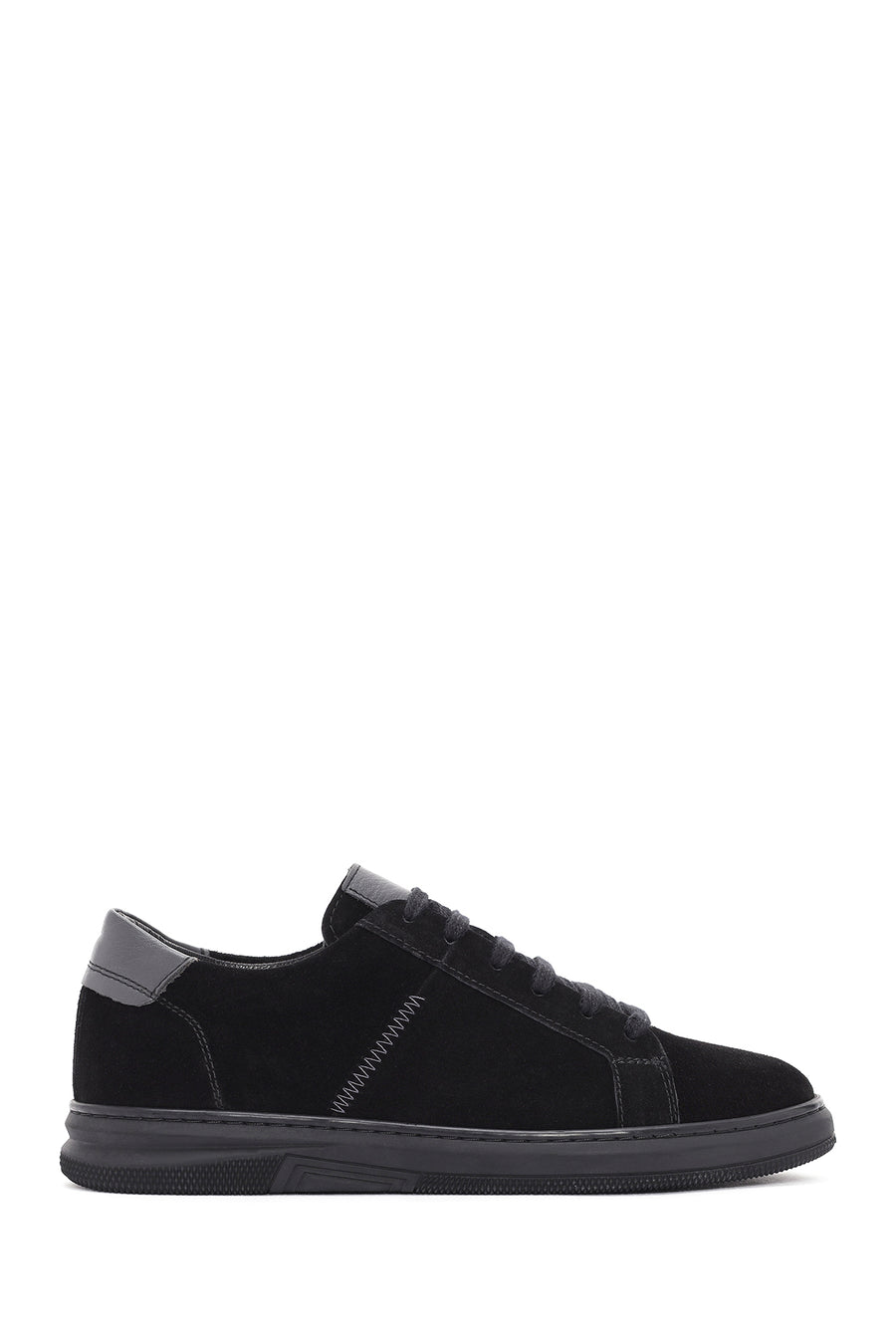 Erkek Siyah Bağcıklı Süet Deri Sneaker 24SFD673210 | Derimod
