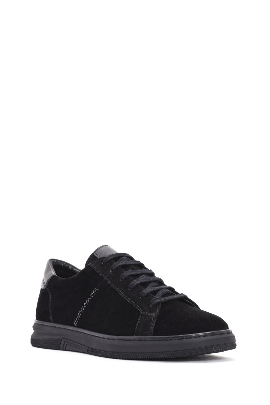 Erkek Siyah Bağcıklı Süet Deri Sneaker