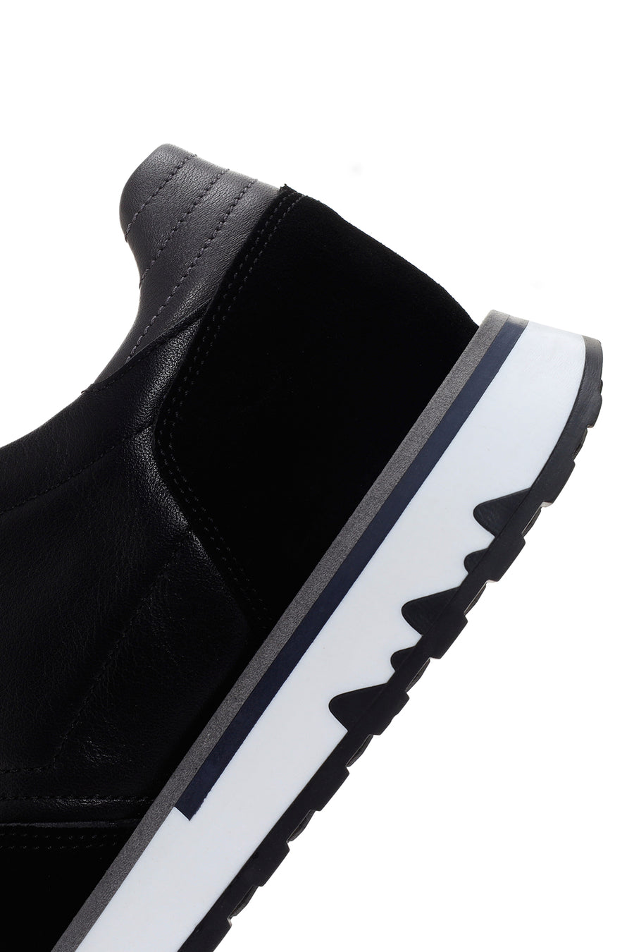 Men's Black Thick Sole Lace-up Leather Casual Sneaker