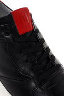 Men's Black Thick Sole Lace Up Leather Sneaker | Derimod