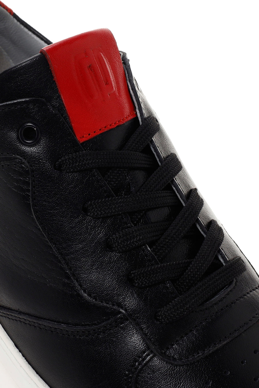 Men's Black Thick Sole Lace Up Leather Sneaker
