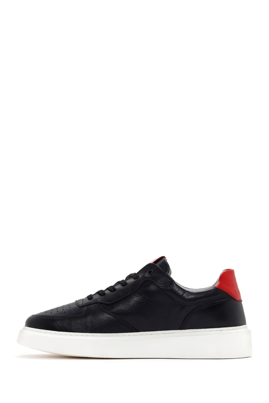 Men's Black Thick Sole Lace Up Leather Sneaker