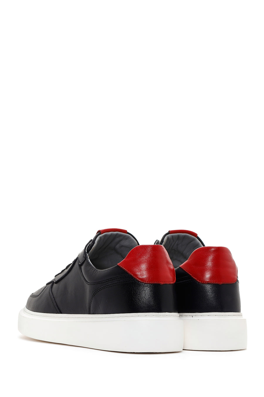 Men's Black Thick Sole Lace Up Leather Sneaker