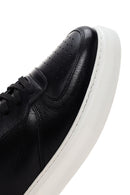 Men's Black Thick Sole Lace Up Leather Sneaker | Derimod
