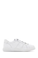 Men's White Lace-up Leather Sneaker | Derimod
