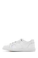 Men's White Lace-up Leather Sneaker | Derimod