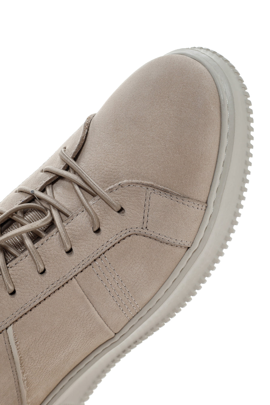 Erkek Bej Bağcıklı Nubuk Deri Sneaker