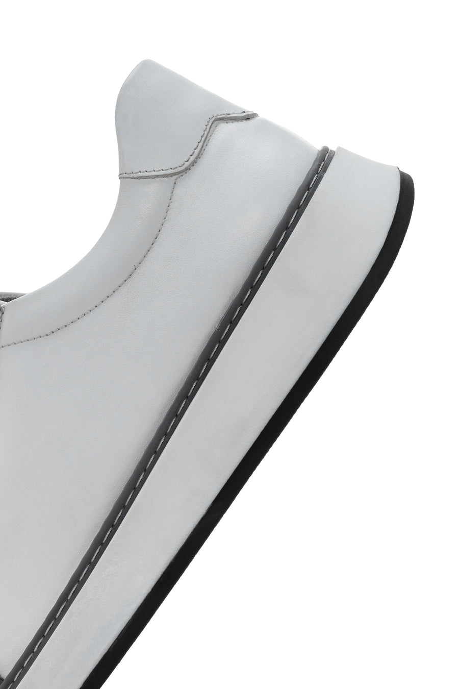Erkek Beyaz Bağcıklı Deri Sneaker