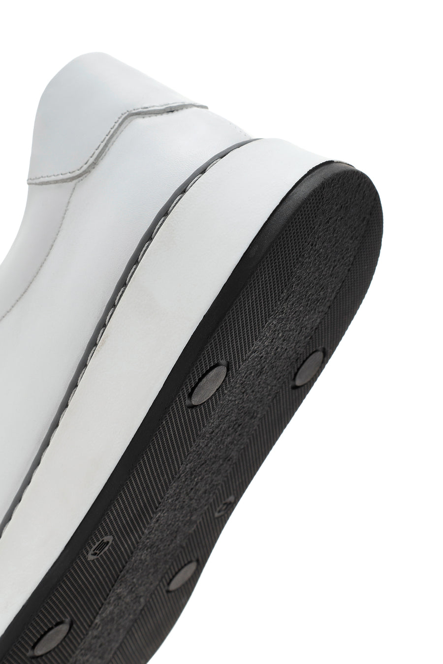 Erkek Beyaz Bağcıklı Deri Sneaker