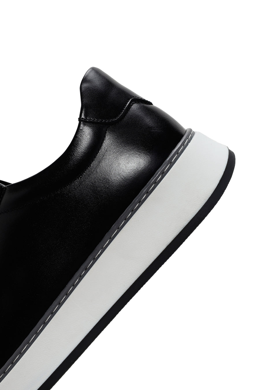 Erkek Siyah Bağcıklı Deri Sneaker