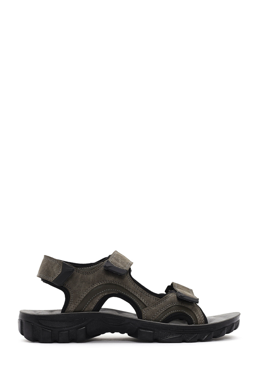 Men's Green Strap Nubuck Leather Casual Sandals 24SFD6793V3 | Derimod