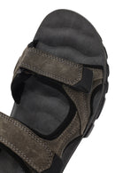 Men's Green Strap Nubuck Leather Casual Sandals | Derimod
