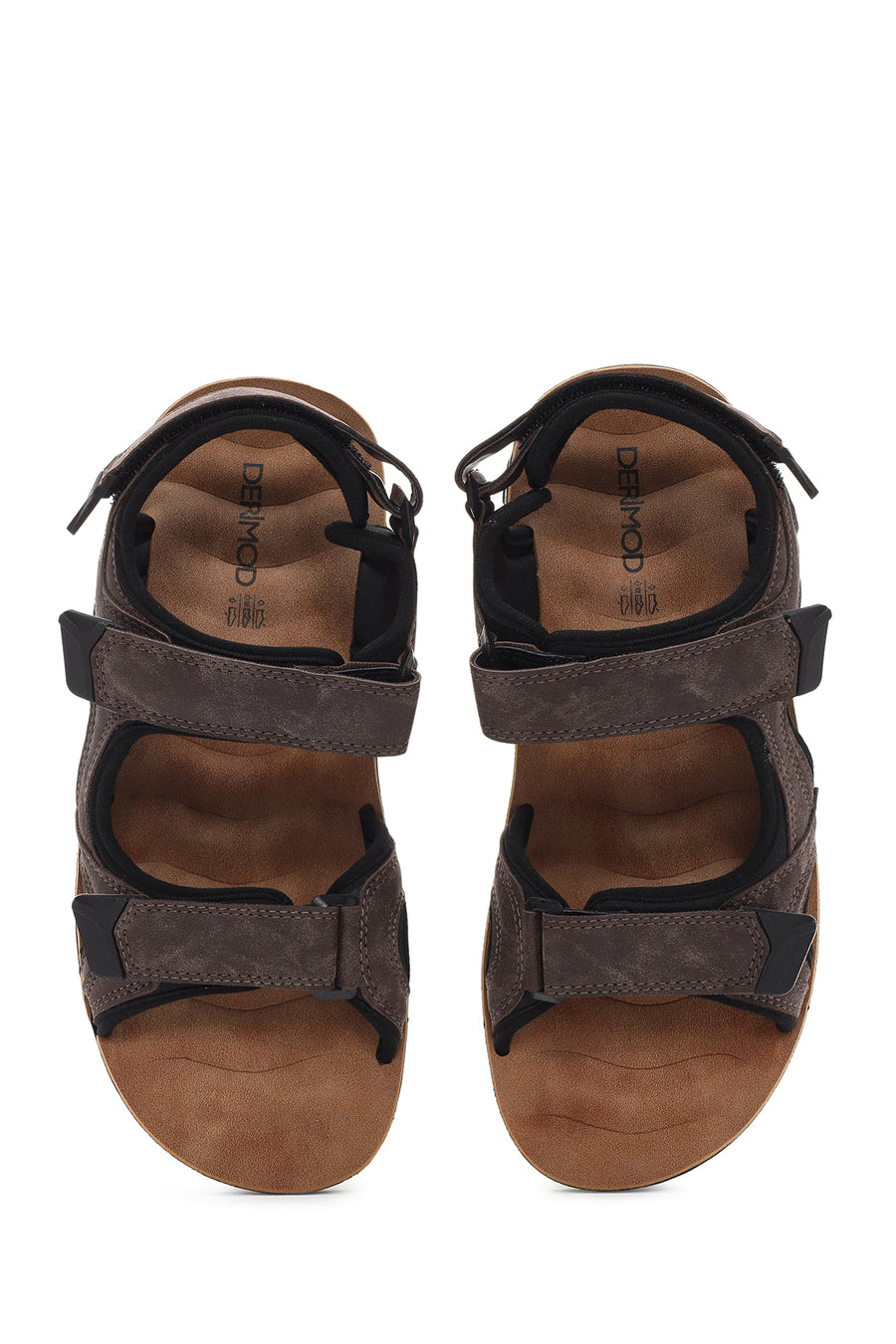 
Men's Brown Strapped Nubuck Leather Casual Sandal
