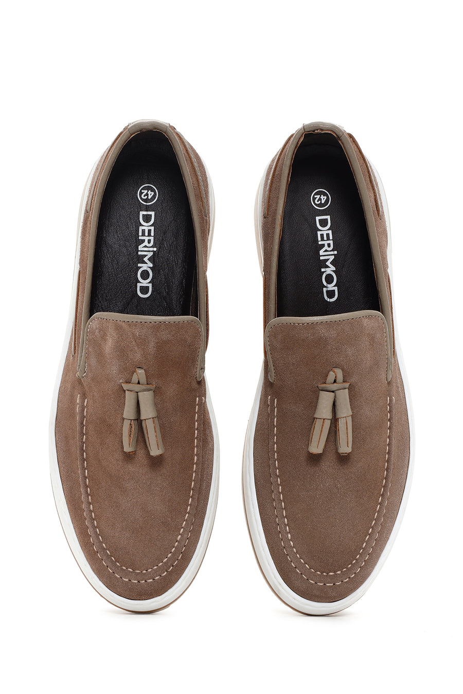 Erkek Vizon Süet Deri Casual Loafer