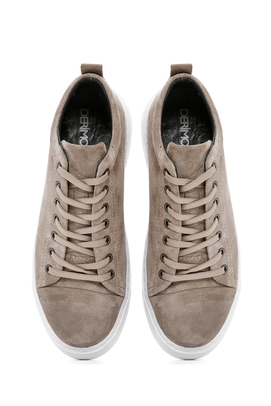 Erkek Vizon Bağcıklı Süet Deri Sneaker