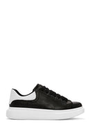 Erkek Siyah Bağcıklı Kalın Tabanlı Deri Sneaker | Derimod