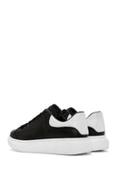 Erkek Siyah Bağcıklı Kalın Tabanlı Deri Sneaker | Derimod