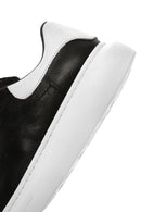 Erkek Siyah Bağcıklı Kalın Tabanlı Deri Sneaker | Derimod