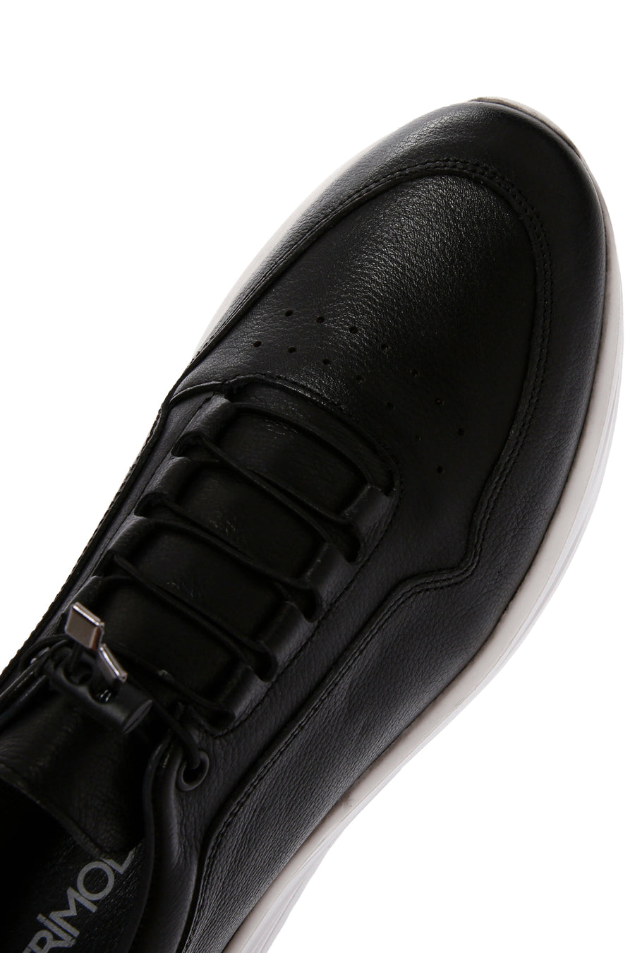 Erkek Siyah Bağcıklı Deri Sneaker