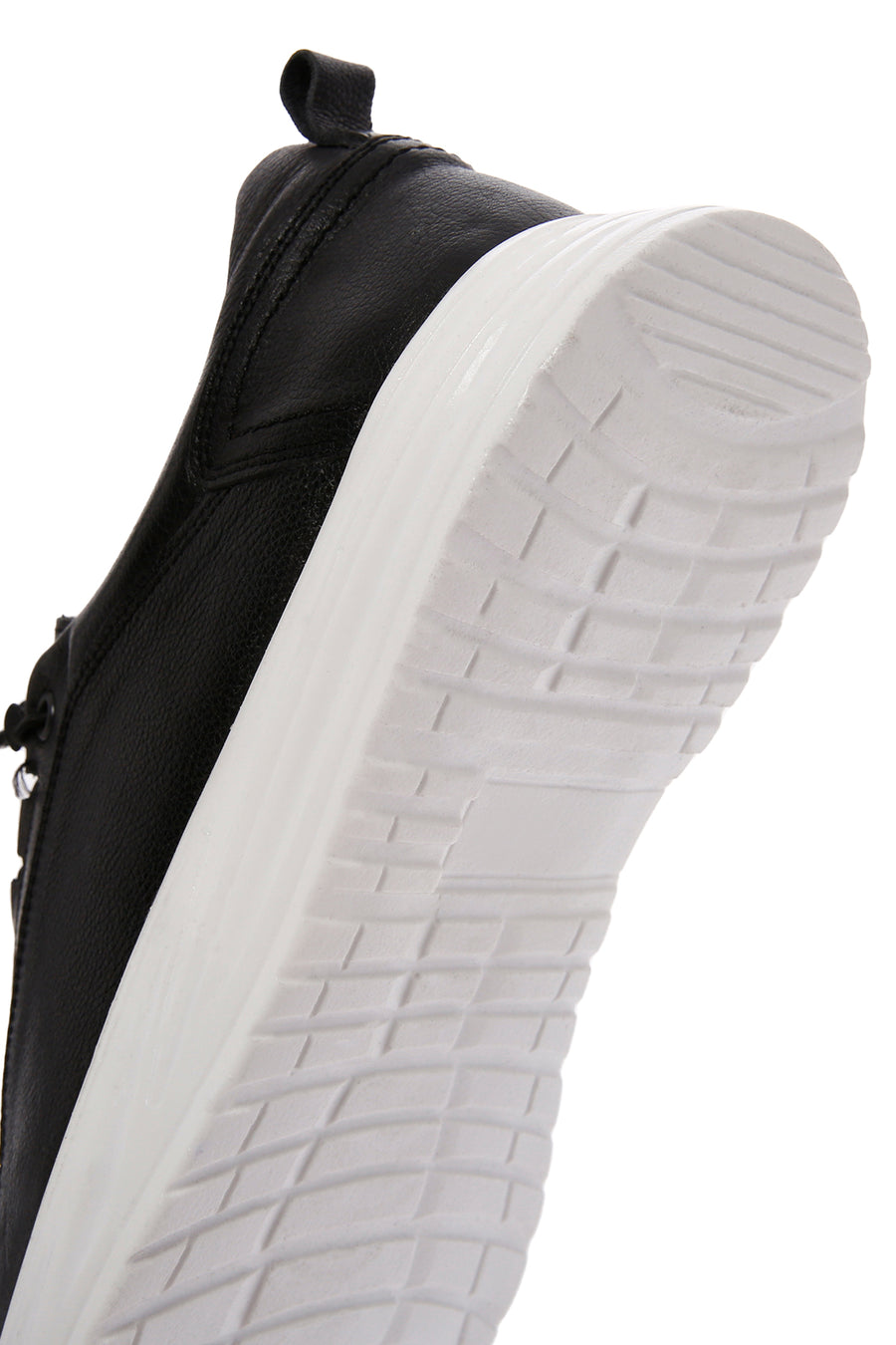 Erkek Siyah Bağcıklı Deri Sneaker