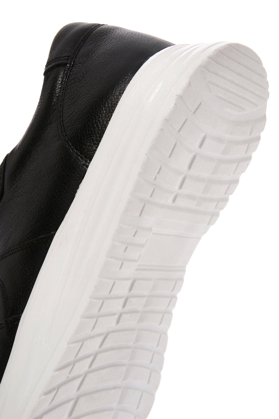 Erkek Siyah Bağcıklı Kalın Tabanlı Deri Sneaker