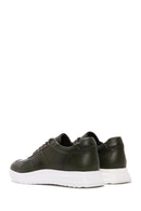 Men's Khaki Lace-up Thick-Sole Leather Sneaker | Derimod