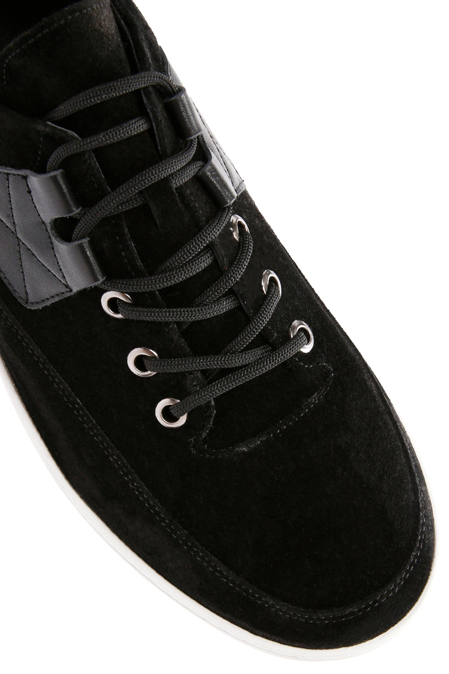 Erkek Siyah Bağcıklı Süet Deri Sneaker