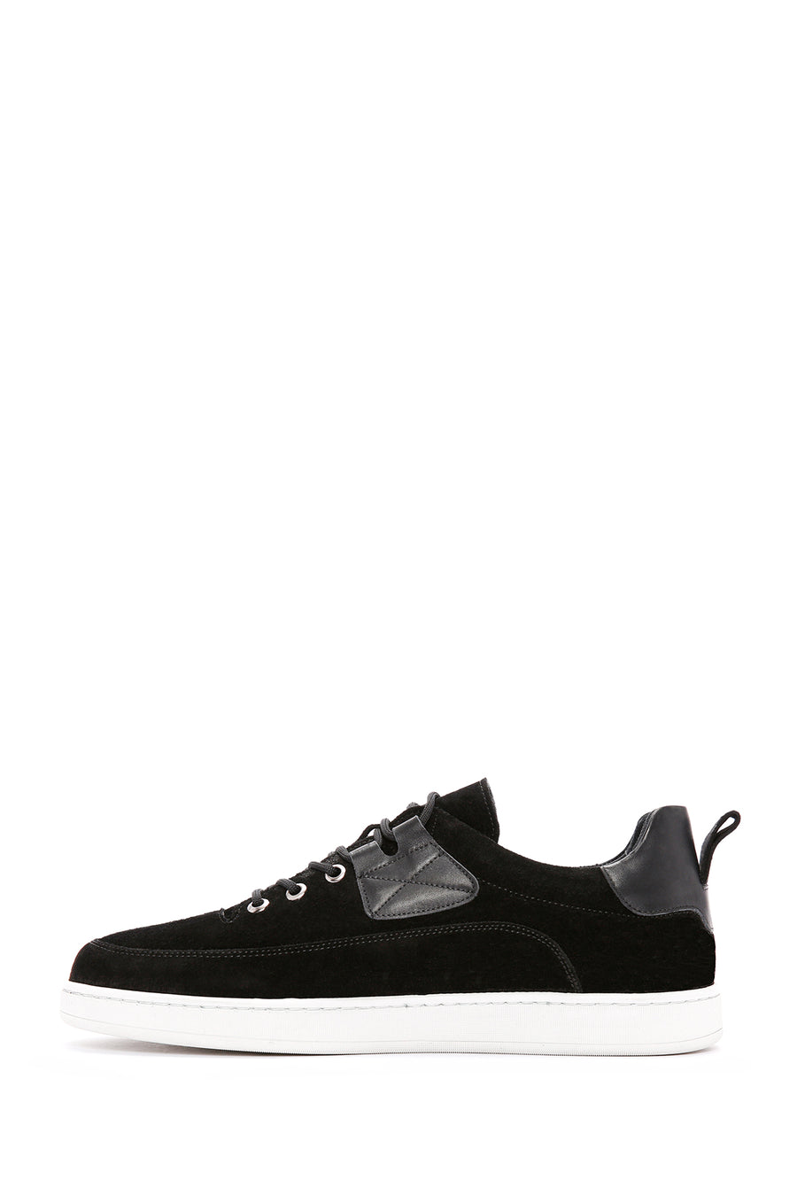 Erkek Siyah Bağcıklı Süet Deri Sneaker