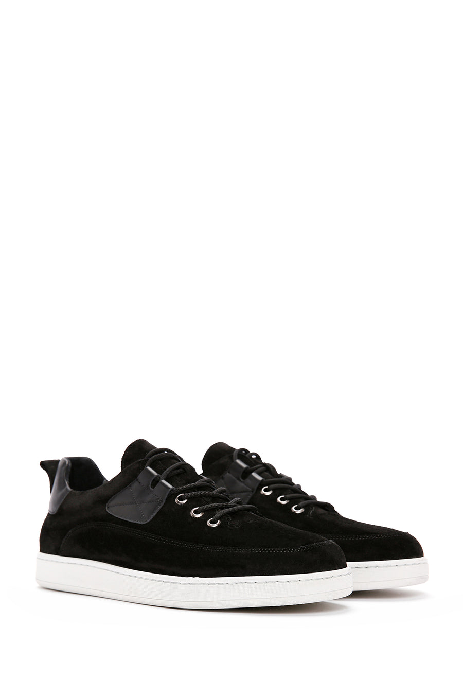 Erkek Siyah Bağcıklı Süet Deri Sneaker