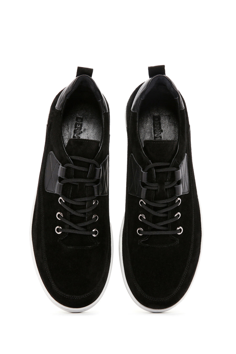 Erkek Siyah Bağcıklı Süet Deri Sneaker