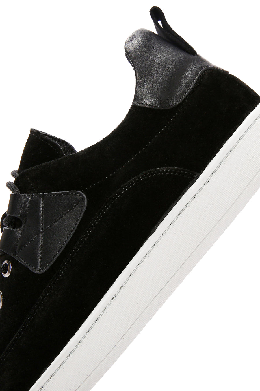 Erkek Siyah Bağcıklı Süet Deri Sneaker