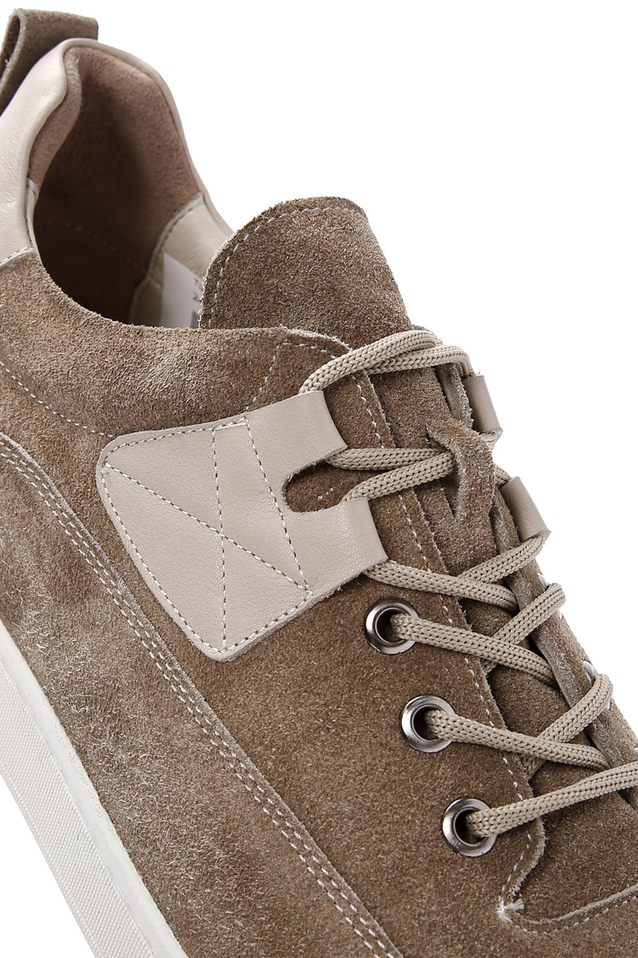 Erkek Vizon Bağcıklı Süet Deri Sneaker