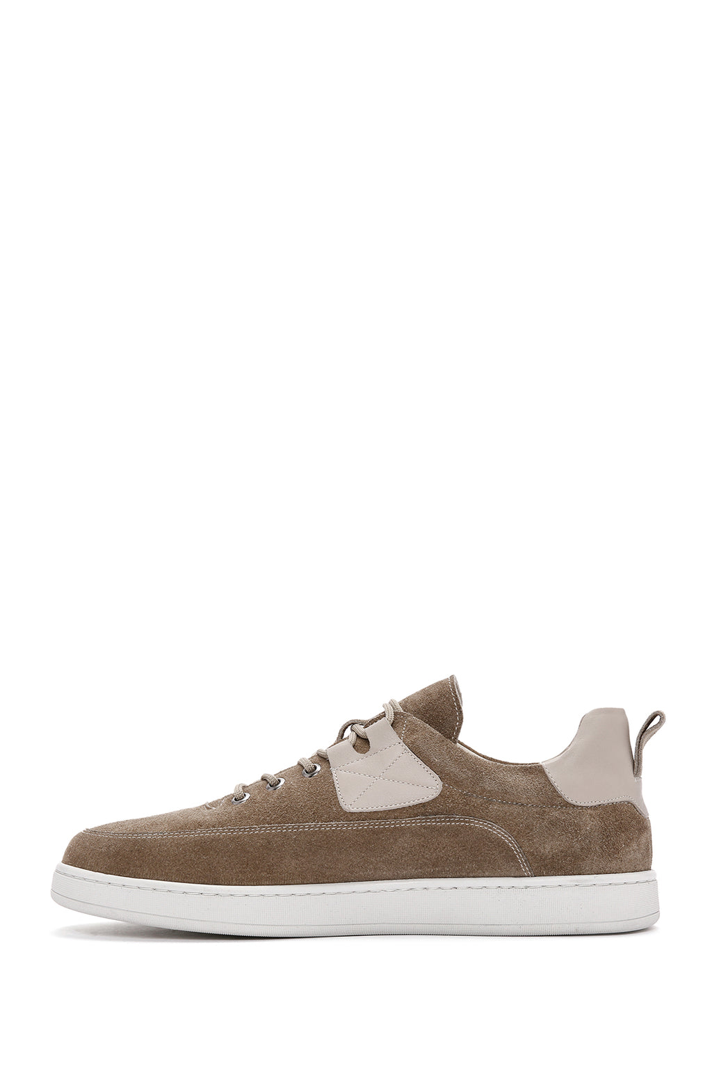 Erkek Vizon Bağcıklı Süet Deri Sneaker