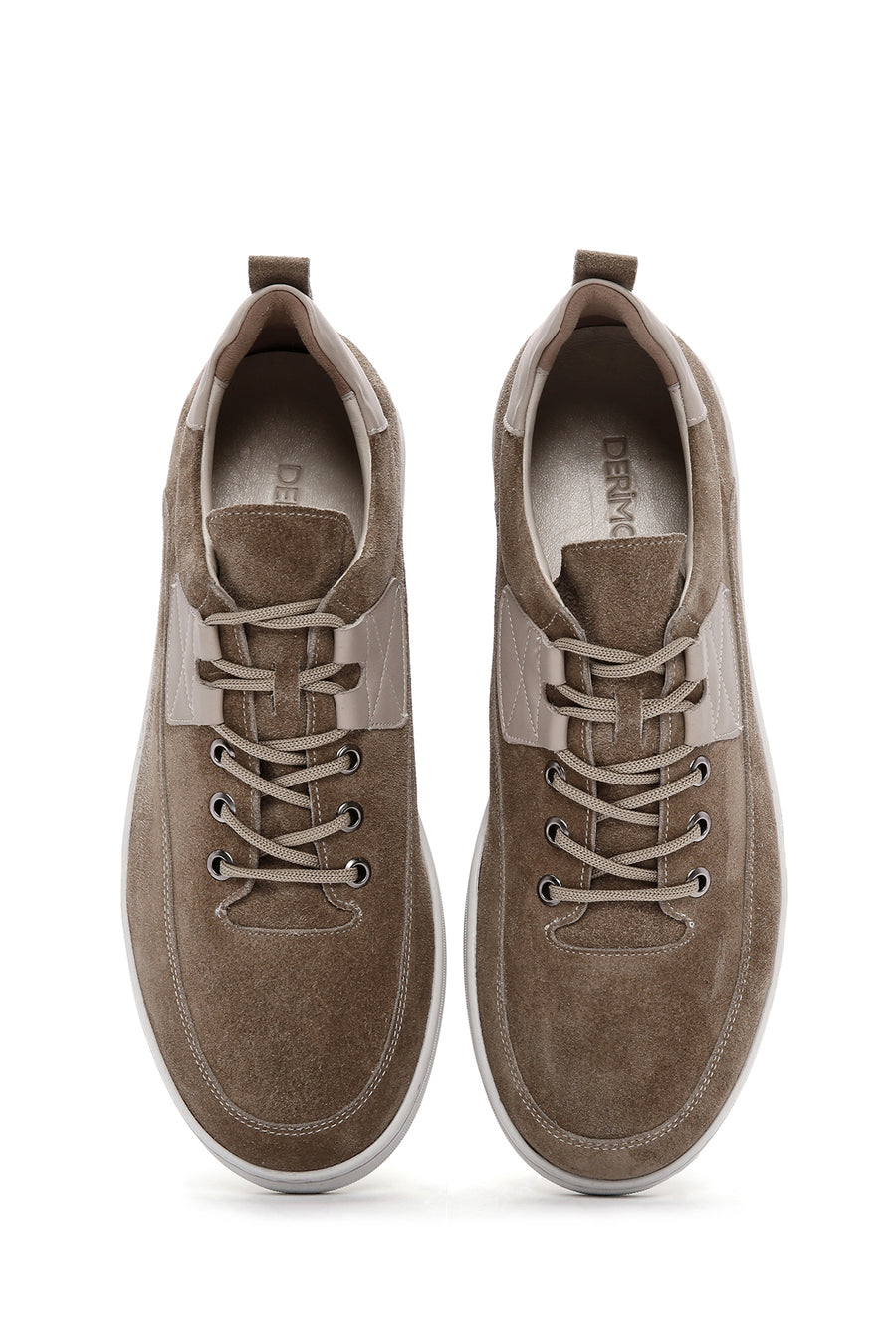 Erkek Vizon Bağcıklı Süet Deri Sneaker