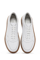 Erkek Beyaz Bağcıklı Deri Sneaker | Derimod