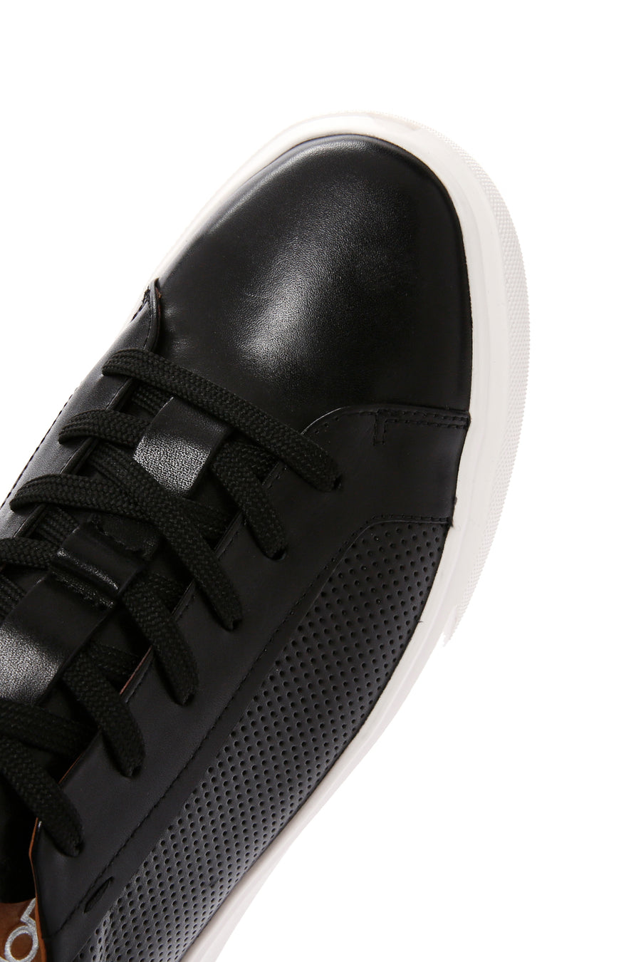 Erkek Siyah Bağcıklı Deri Sneaker