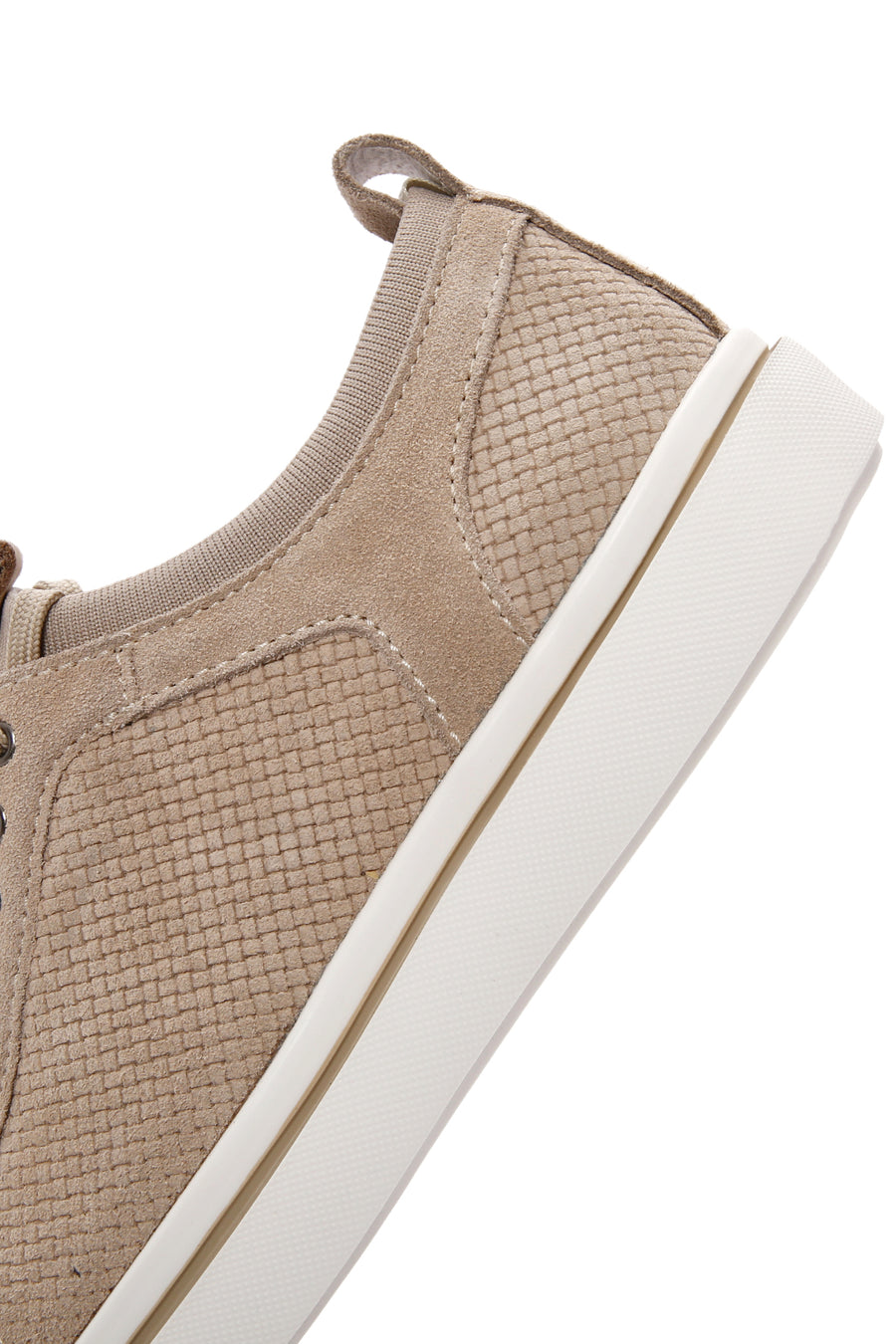 Erkek Bej Bağcıklı Süet Deri Sneaker