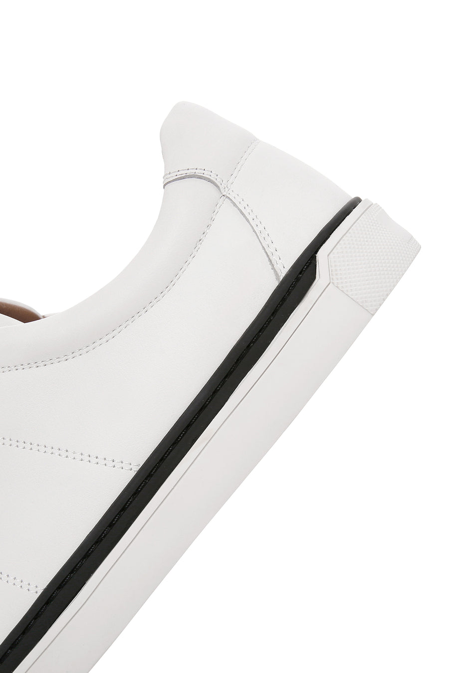 Erkek Beyaz Bağcıklı Deri Sneaker