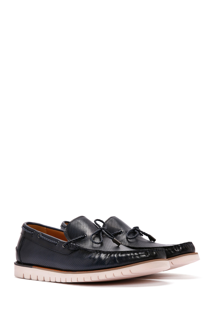 Derimod Fly Erkek Lacivert Deri Casual Loafer