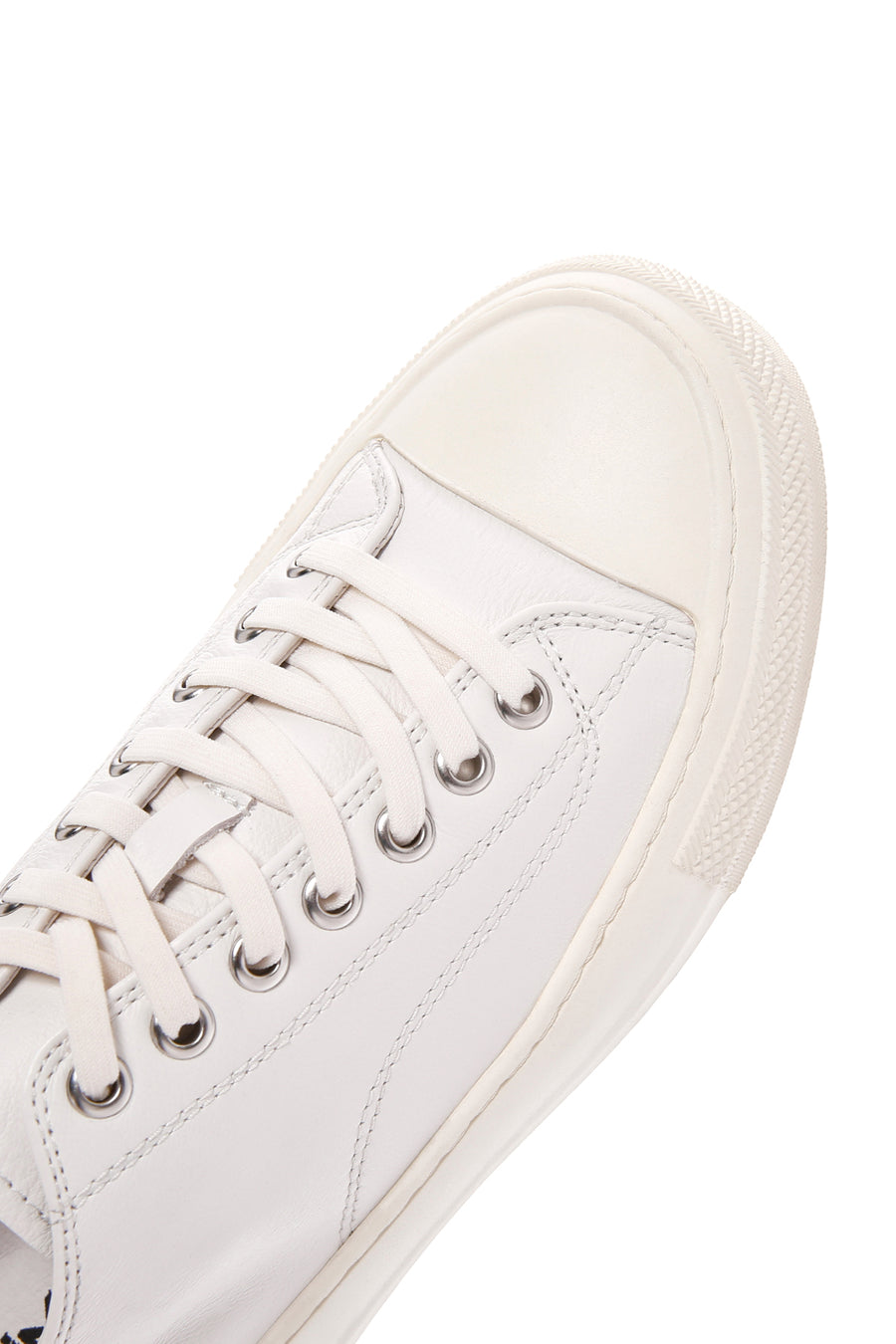 Erkek Beyaz Bağcıklı Deri Sneaker