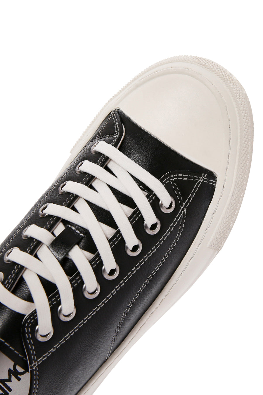 Erkek Siyah Bağcıklı Deri Sneaker