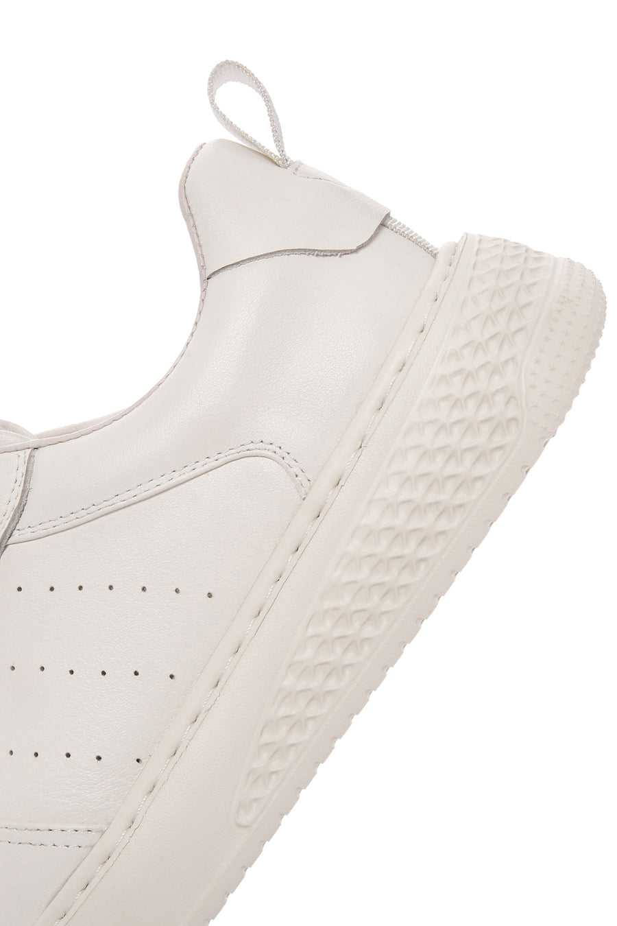 Erkek Beyaz Bağcıklı Kalın Tabanlı Deri Sneaker