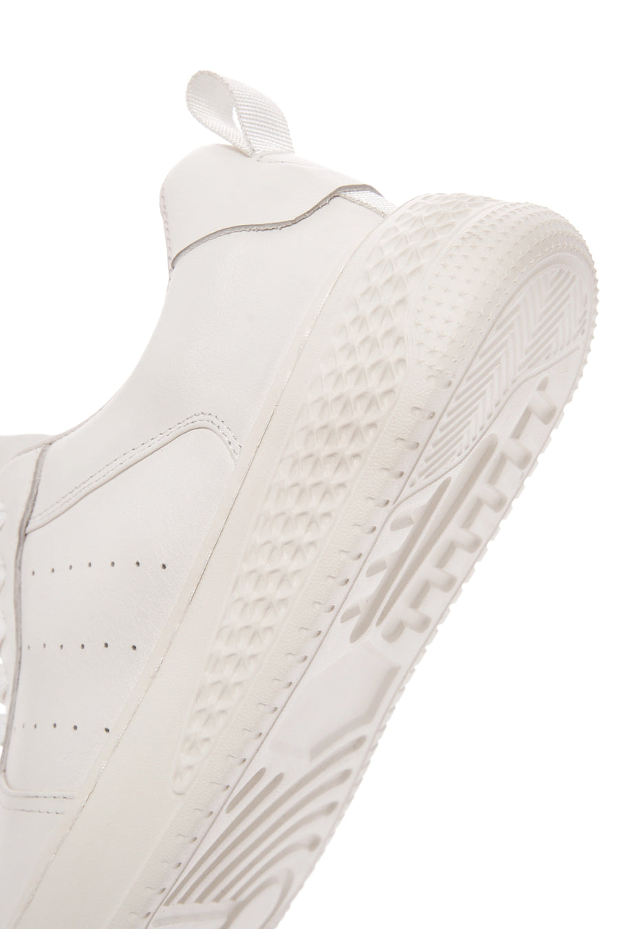 Erkek Beyaz Bağcıklı Kalın Tabanlı Deri Sneaker