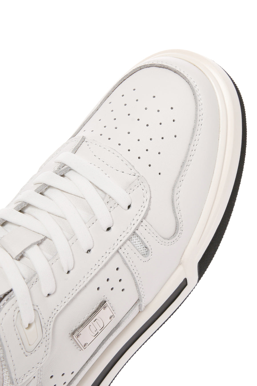 Erkek Beyaz Bağcıklı Kalın Tabanlı Deri Sneaker