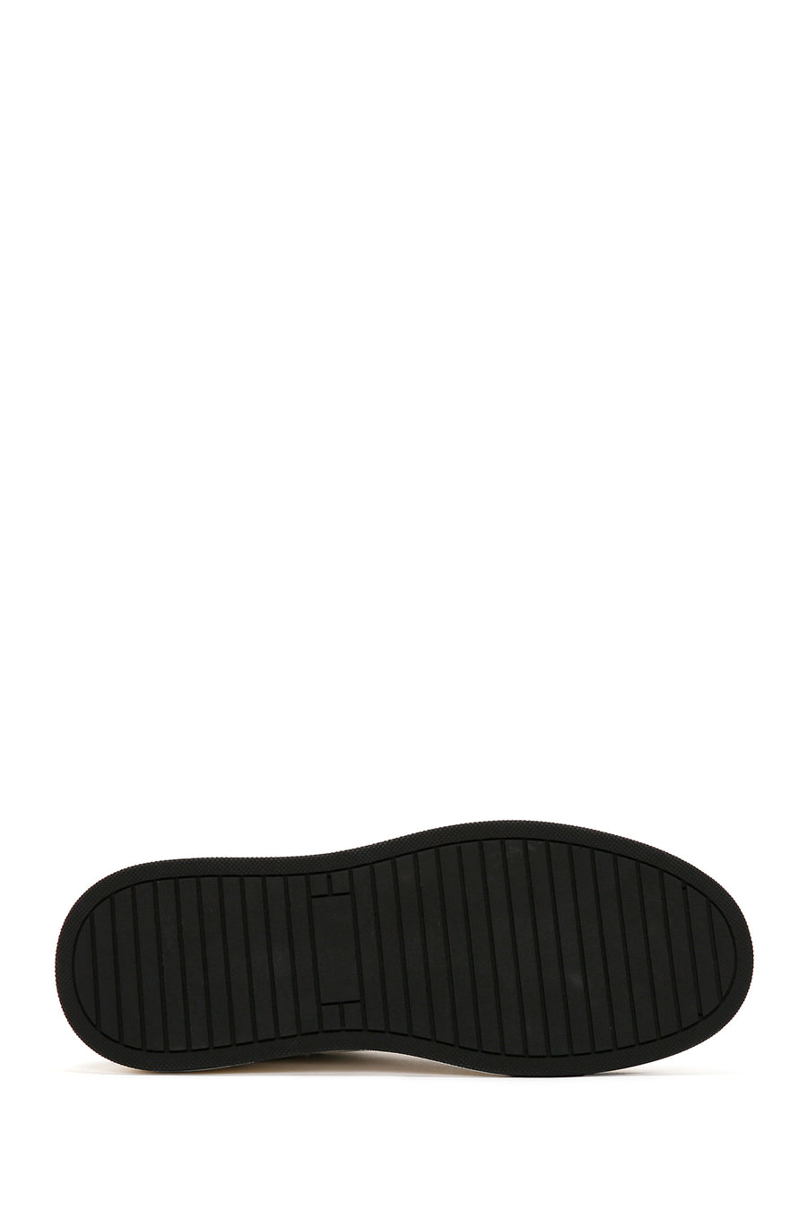 Erkek Beyaz Bağcıklı Kalın Tabanlı Deri Sneaker