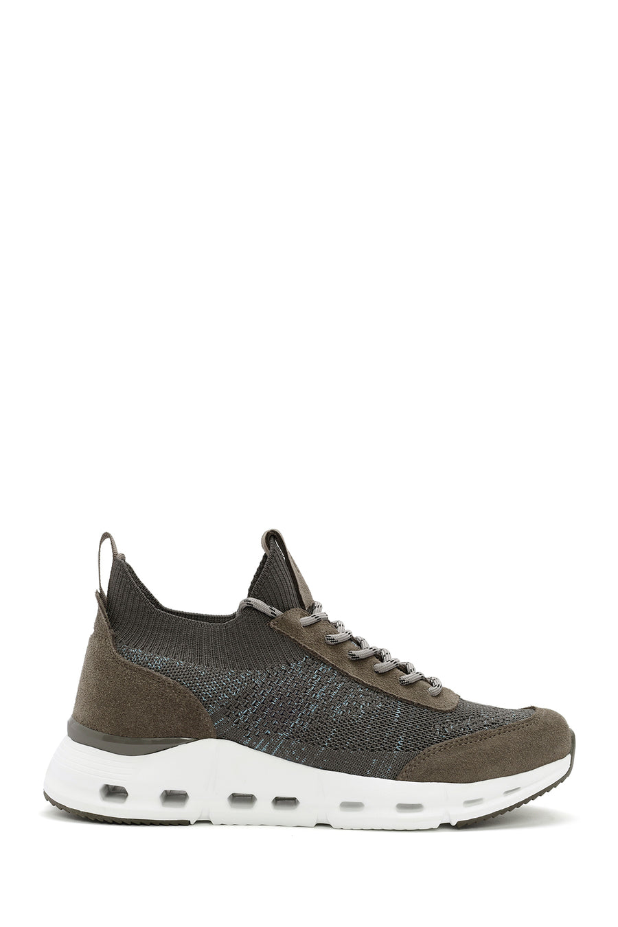 Derimod Zero Erkek Bej Kalın Tabanlı Bağcıklı Kumaş Sneaker 24SFD69346F | Derimod