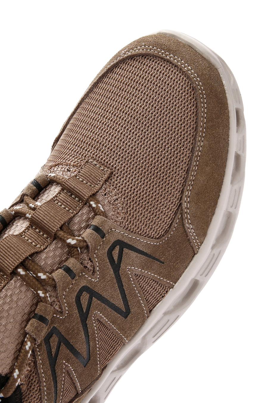 Erkek Bej Bağcıklı Kalın Tabanlı Deri Sneaker