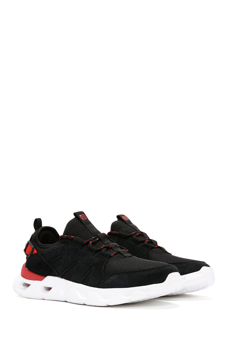 Erkek Siyah Bağcıklı Kalın Tabanlı Deri Sneaker