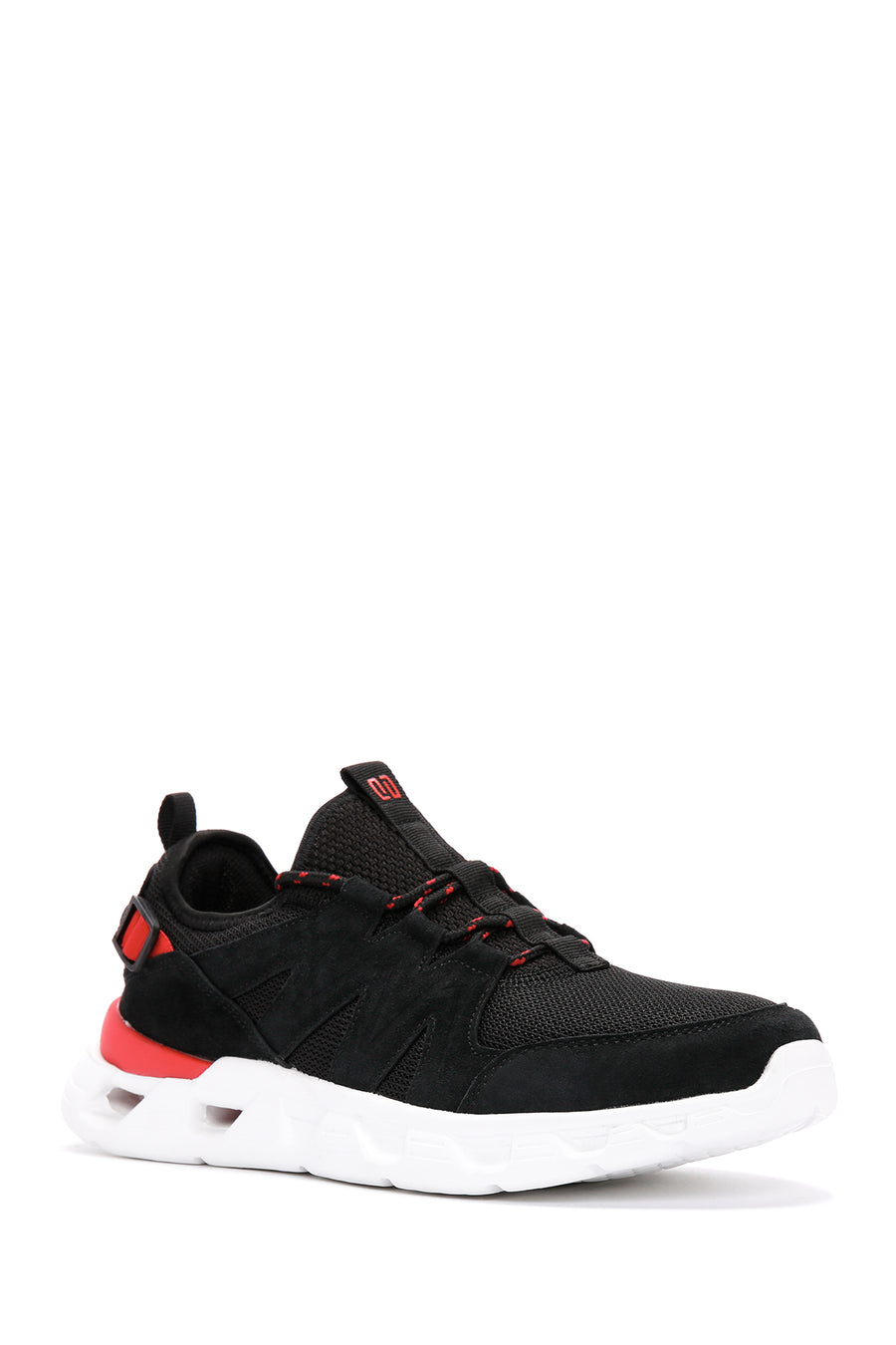 Erkek Siyah Bağcıklı Kalın Tabanlı Deri Sneaker